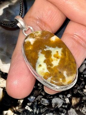 Dainty Yellow Green & Brown Australian Moss Opal Crystal 2”